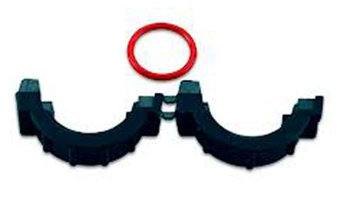 Garmin 010-11170-02 split collar 14.5 mm connector, two dark blue collar halves with a red O-ring above