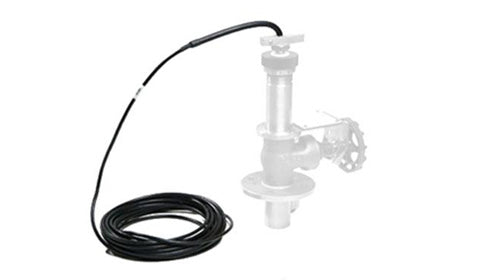 Navico 135-0A-077 depth shut off valve sensor cable 10 m, coiled black cable beside a pale ghosted valve