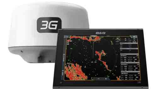 B&G 000-14156-001 Vulcan 12R 12 inch chartplotter radar sonar with broadband 3G radar, display and a white radome