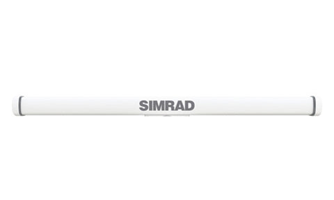 Simrad 6 ft open array radar antenna 000-11466-001 for Halo, white bar with Simrad logo, front view