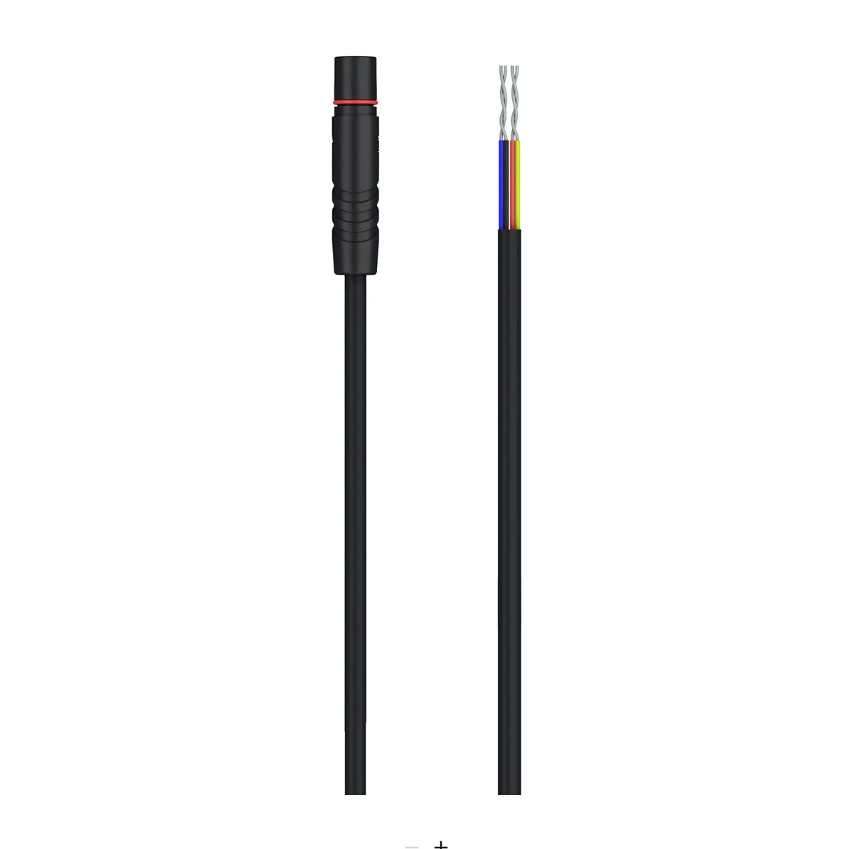 Garmin 010-13206-00 power mount cables, Shimano compatible, black leads with a small plug and bare wire ends