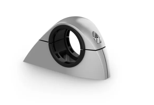 Fusion 010-12831-00 universal fixed mount bracket, silver and black pole clamp, angled view