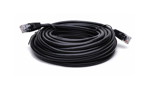 Raymarine A80267 Ethernet cable for T200 thermal camera 7.6 m, coiled black cable with an RJ45 plug at each end