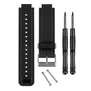 Garmin 010-12157-09 black silicone band with steel buckle, two screwdrivers and spring bars