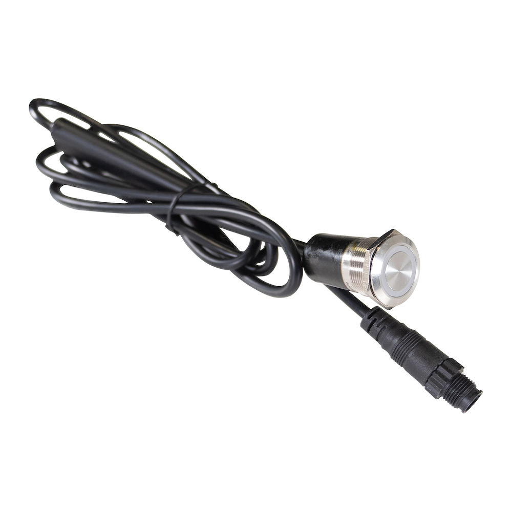 Navico 000-15940-001 NMEA 2000 remote button, chrome push button on a black cable with a round plug