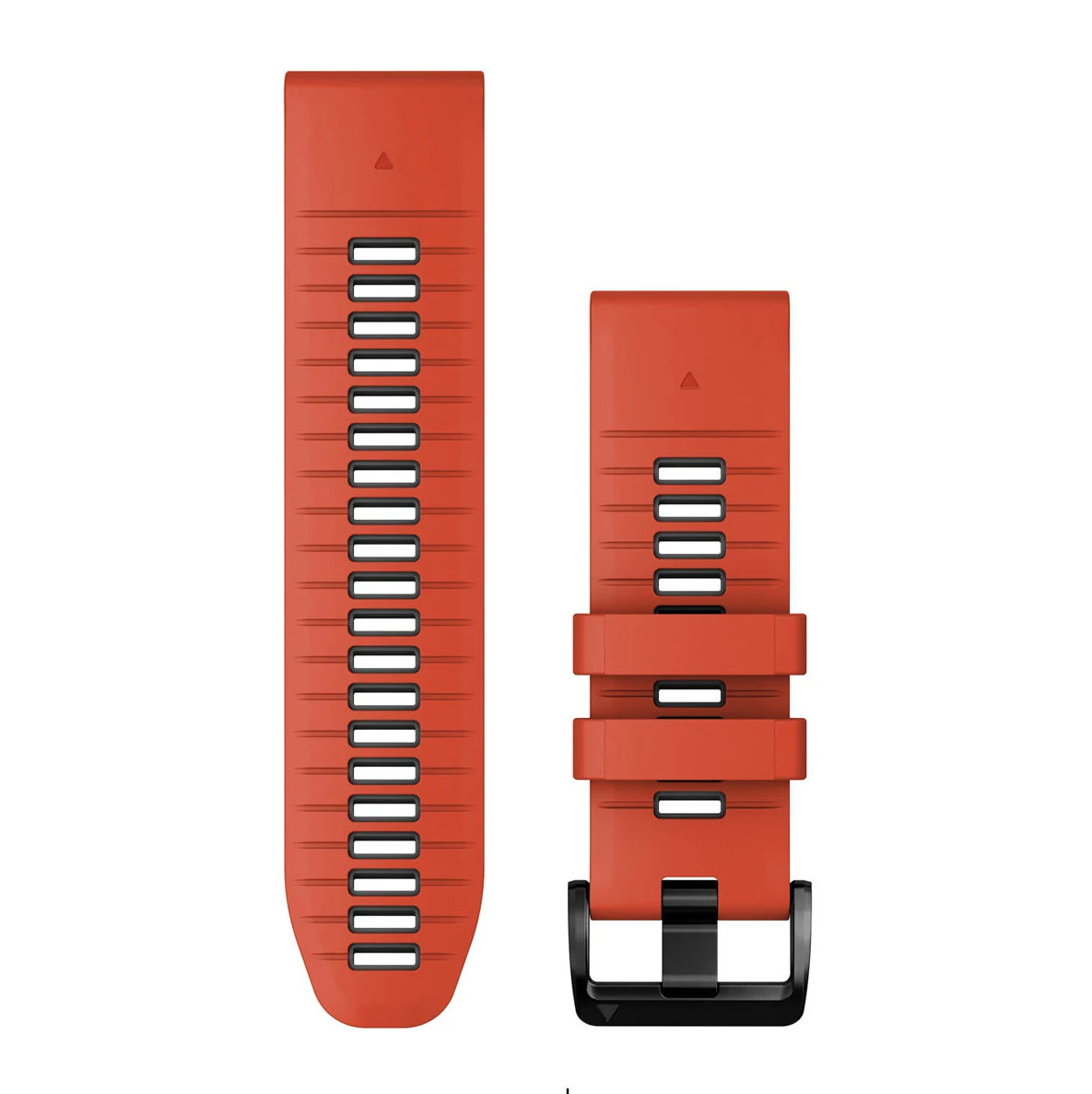Garmin 010-13281-04 QuickFit 26 watch bands in flame red and graphite silicone with black buckle