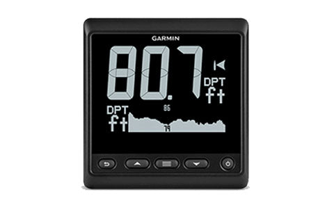 Garmin GNX 21 010-01142-10 marine instrument, small view of display showing depth 80.7 ft with a depth graph
