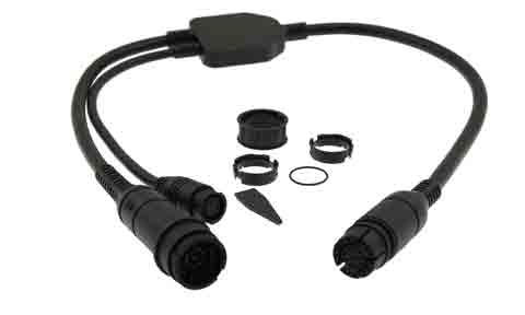 Raymarine A80491 Axiom RealVision adaptor Y-cable 25-pin to 25-pin, black Y lead with large plugs, rings and key
