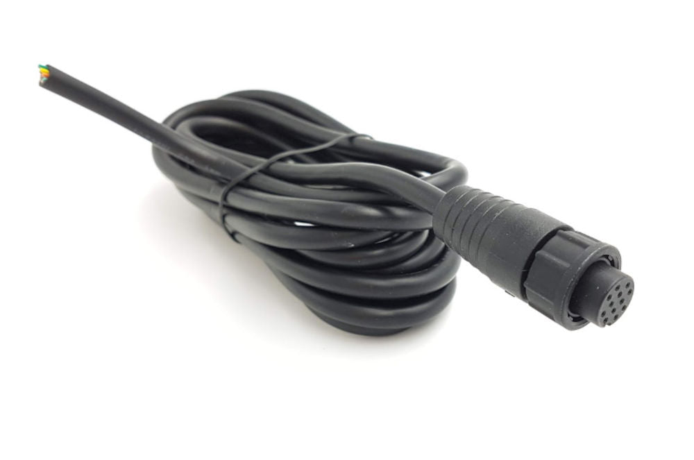 Navico 000-13959-001 NAIS-400 adapter cable NMEA 0183, coiled black cable with a round plug and bare wires