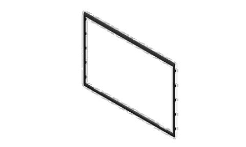Simrad GO9 and B&G Vulcan 9 replacement bezel, line drawing of an empty rectangular frame