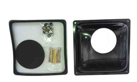 Raymarine A80223 Dragonfly 6 flush mounting kit, black tray, black rear panel, round disc, screws and standoffs