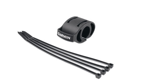 Garmin 010-11029-00 wristwatch bike or trolley mount, black rubber mount with Garmin text and four cable ties