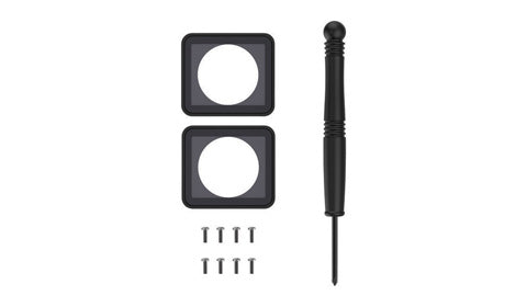 Garmin 010-12389-09 lens repair kit for VIRB Ultra: two lens frames, small screws and screwdriver