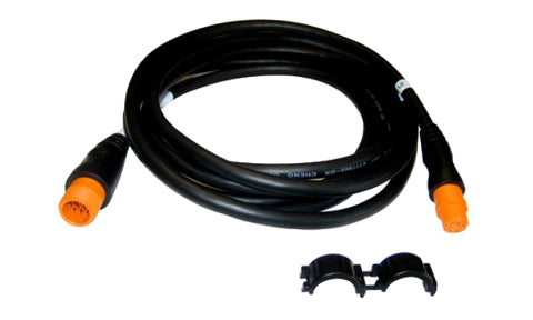 Garmin 010-11617-32 3 m 12-pin transducer extension cable, black lead with orange-collared plugs and clips