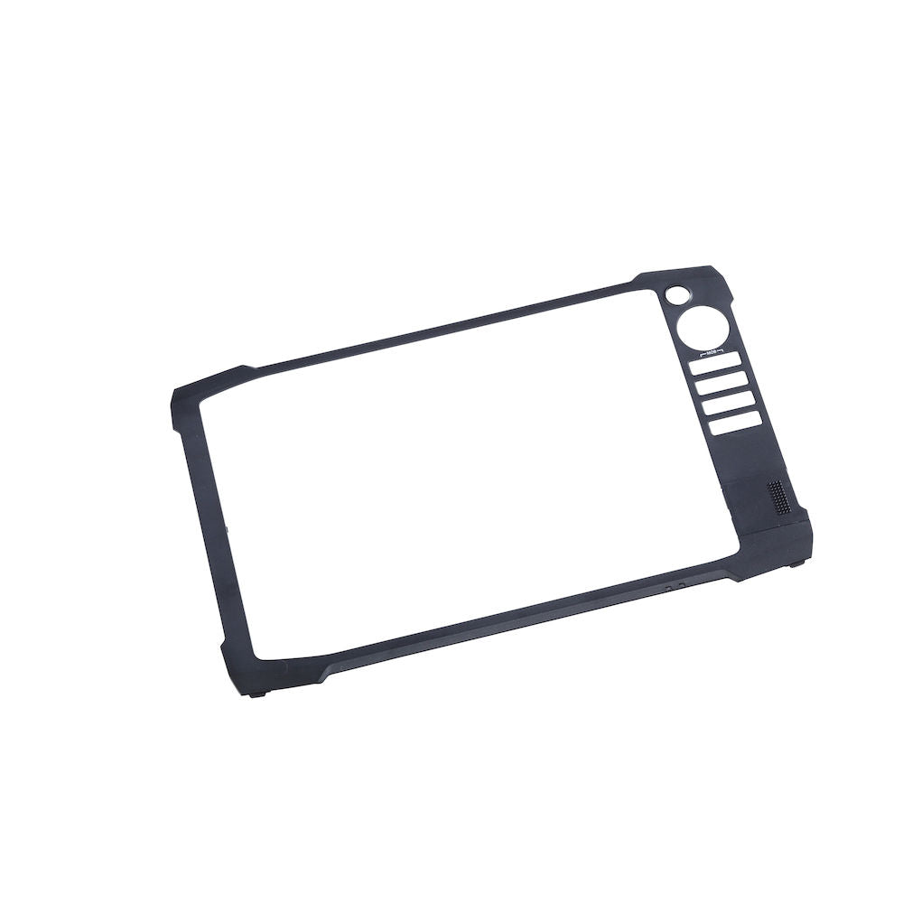 Lowrance 000-13979-001 HDS Carbon 9 bezel and SD card door, black rubber frame with a vented corner and a dial recess