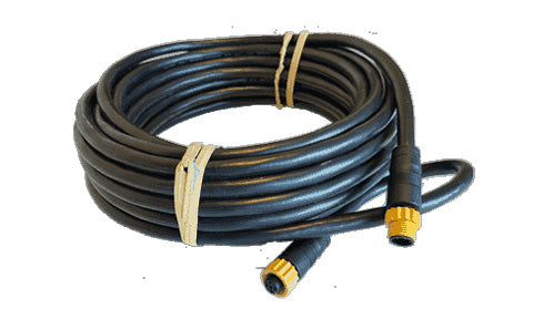 B&G Lowrance Simrad 000-14379-001 NMEA micro-C 20 m medium duty N2K backbone, coiled black cable with yellow-banded plugs