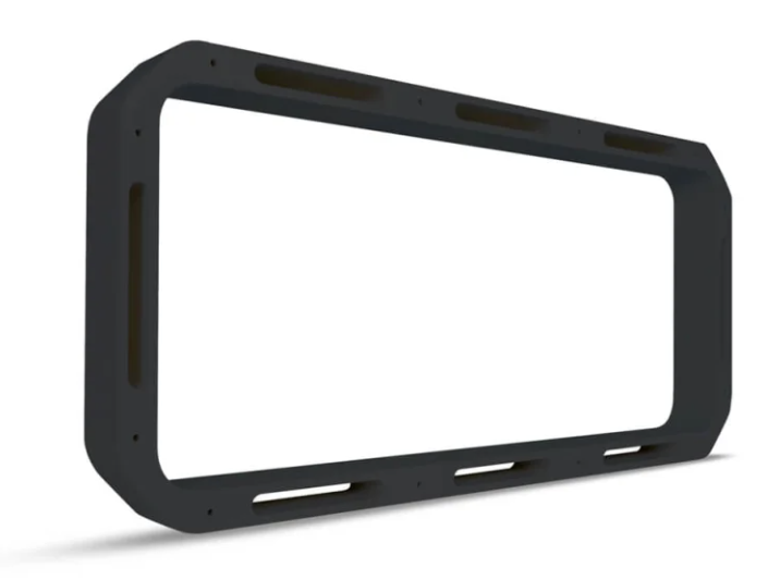 Fusion 010-12587-00 sound-panel accessory mounting spacer, 41 mm black rectangular frame with slots, angled