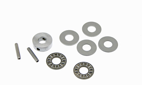 Raymarine W038 linear drive thrust bearing, silver collar, four steel washers, two needle bearings and two pins