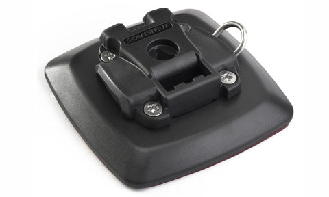 ROKK Mini RLS-404 self-adhesive surface mount base in black with a locking socket and a stainless ring