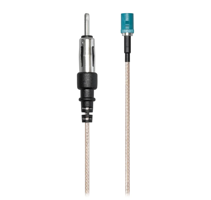 Fusion 010-13078-01 antenna connector adapter, Motorola male to Fakra, silver plug and blue Fakra end