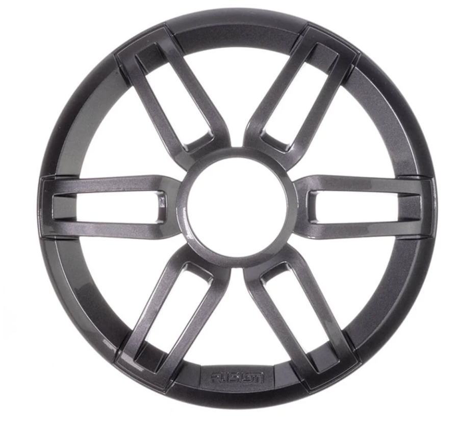 Fusion 010-12879-10 7.7in XS sports grille in grey, front view of six-spoke grille