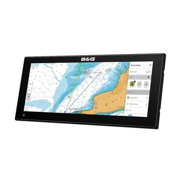 B&G 000-16354-001 Zeus S-12 ultrawide 12 inch display, angled view of a black ultrawide display showing a chart
