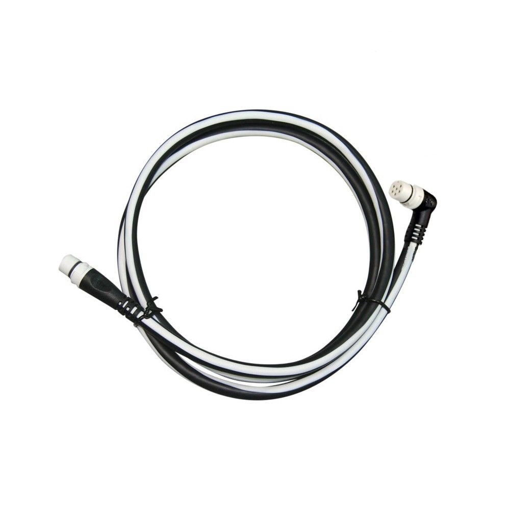 Raymarine A06081 SeaTalk ng elbow spur to SeaTalk ng straight 1 m, coiled black and white cable with a right-angle plug