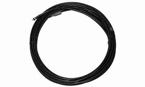 Raymarine E96008 RF cable ACU to antenna 30 m, large coil of black coaxial cable on a white background