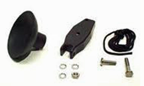 Lowrance 000-0051-52 suction cup kit: rubber cup, transducer holder, cord, bolts, nuts and washers laid out