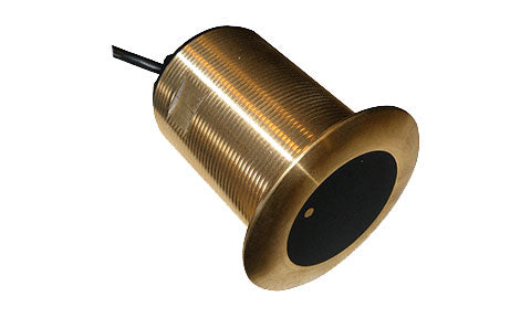 Raymarine E70341 CPT-S 20 degree bronze through hull transducer, long bronze barrel with a black face and a cable