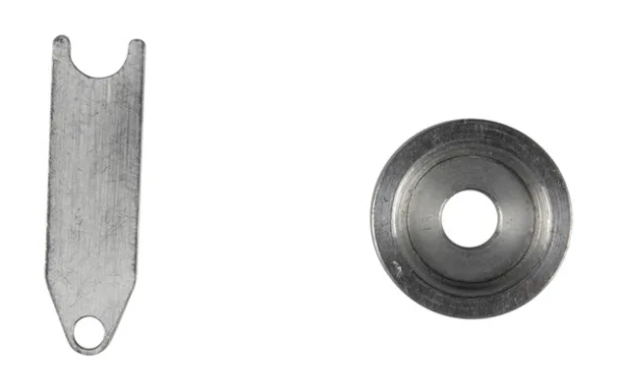 Garmin 010-12832-35 anode kit, steel spanner and a round zinc anode disc with centre hole
