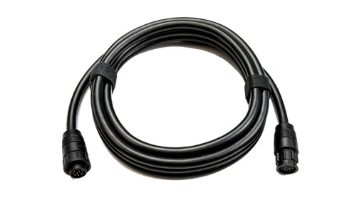Navico 000-00099-006 StructureScan transducer extension cable 3 m, coiled black cable with a multi-pin plug at each end