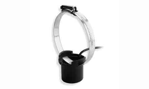 Garmin 77 010-10200-20 200kHz trolling motor mount transducer with temperature, black body with steel strap clamp