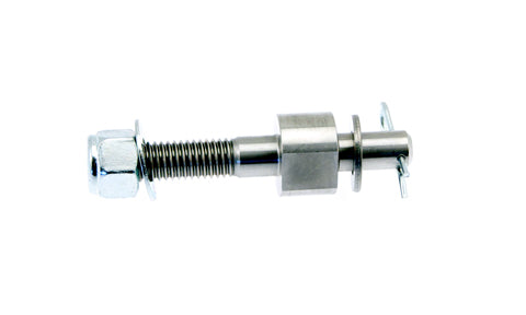 Raymarine K065 linear drive front anchorage pin, steel pin with a hex nut, a plain collar and a threaded section