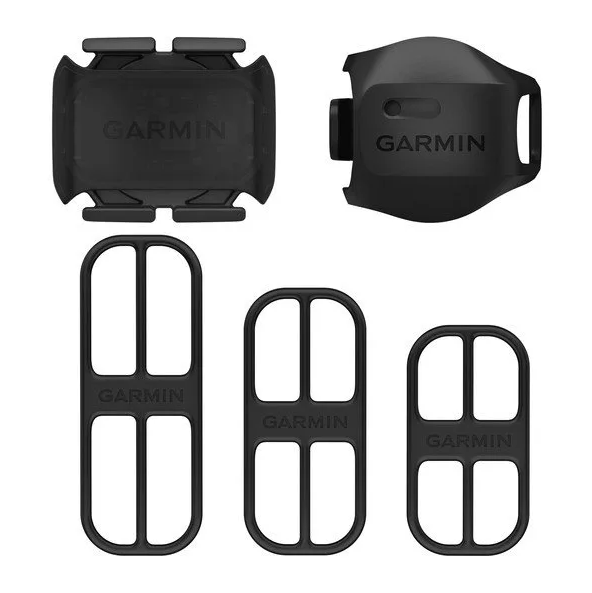 Garmin 010-12845-00 bike speed sensor 2 and cadence sensor 2 bundle: two black sensors with three rubber bands