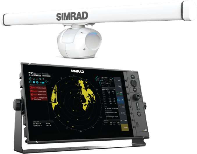 Simrad R3016 and Halo 3006 radar bundle 000-16109-001, radar display with sweep and open array antenna