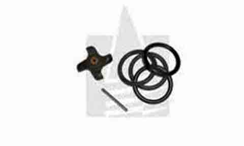 Raymarine R69015 speed transducer paddle wheel, black four-bladed paddle wheel with black O-rings and a steel pin
