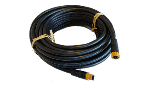 B&G Lowrance Simrad 000-14378-001 NMEA micro-C 10 m medium duty N2K backbone, coiled black cable with yellow-banded plugs