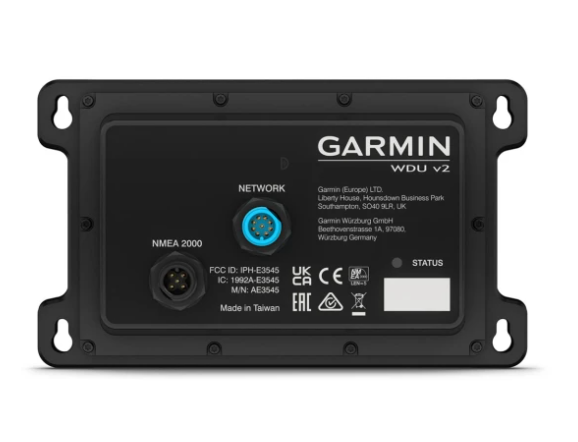 Garmin EmpirBus WDU v2 010-02642-00, black module with NMEA 2000 and network sockets, mounting slots and labels