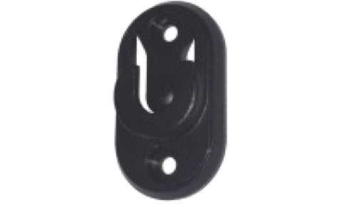 Raymarine R70484 VHF handset hanger, black oval plastic hook bracket with two screw holes