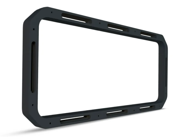 Fusion 010-12589-00 sound panel spacer in black, 22 mm, rectangular frame with slotted edges