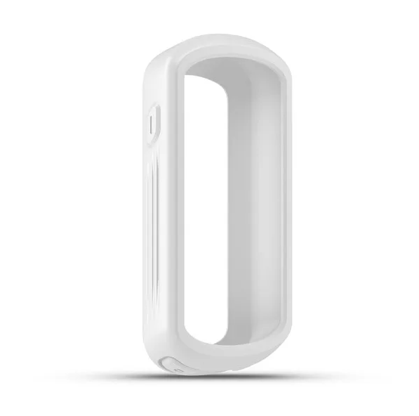 Garmin Edge 010-12818-01 white silicone case, front view of open-fronted protective case