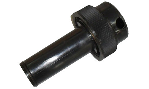 Raymarine D242 self-seal transducer bung, black cylindrical bung with a ribbed collar and a side hole