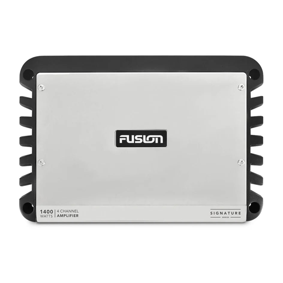Fusion Signature Series 010-01969-00 4 channel 1400 watt marine amplifier, silver case with black fins