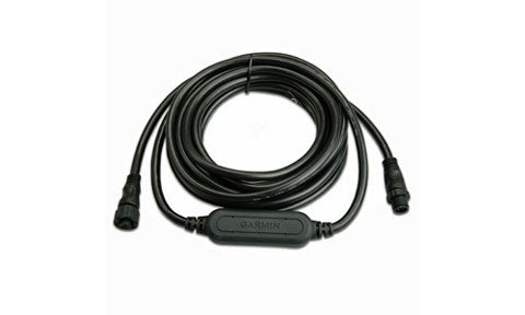 Garmin GST 10 010-11328-00 analogue water speed and temperature adapter, coiled black cable with inline module