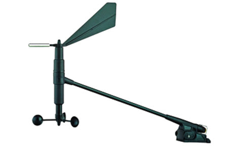 Navico 000-13714-001 608 wind sensor no cable, dark vane and wind cups on a long arm above a clamp base