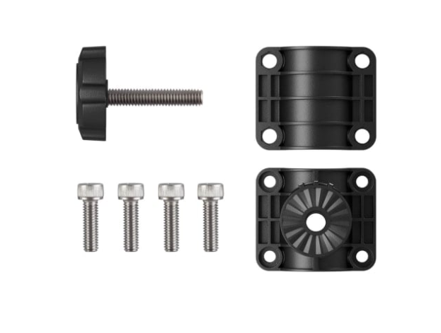Garmin 010-13228-03 0 degree pole mount for LiveScope Plus LVS34: knob bolt, two clamp halves and four screws