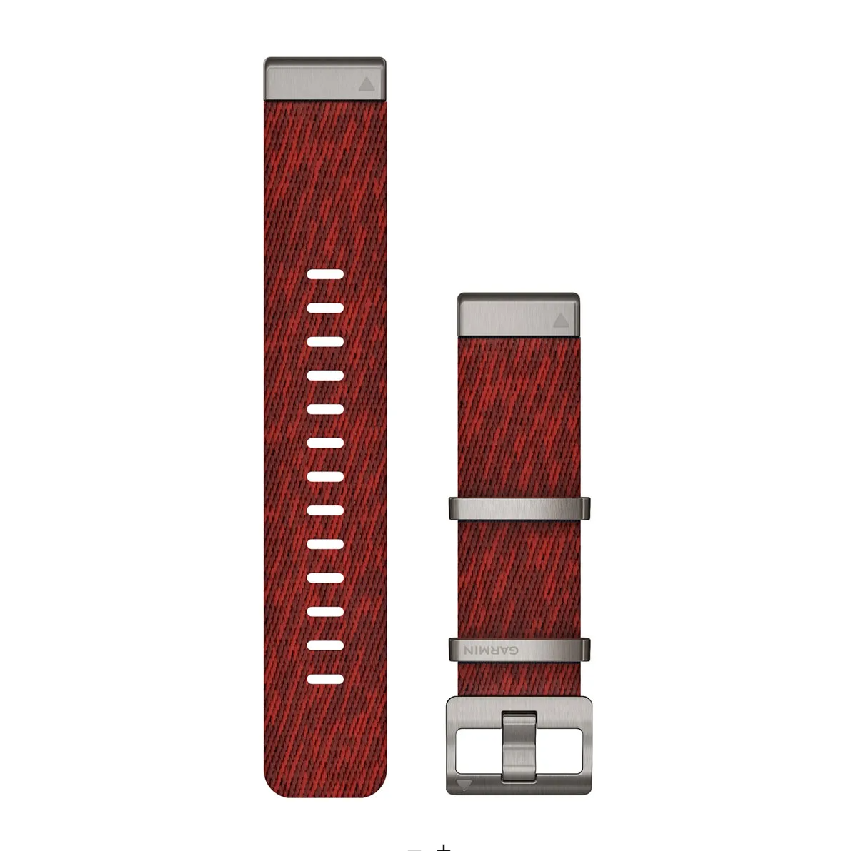 Garmin 010-12738-22 QuickFit 22 watch bands in red jacquard-weave nylon with steel keepers and buckle