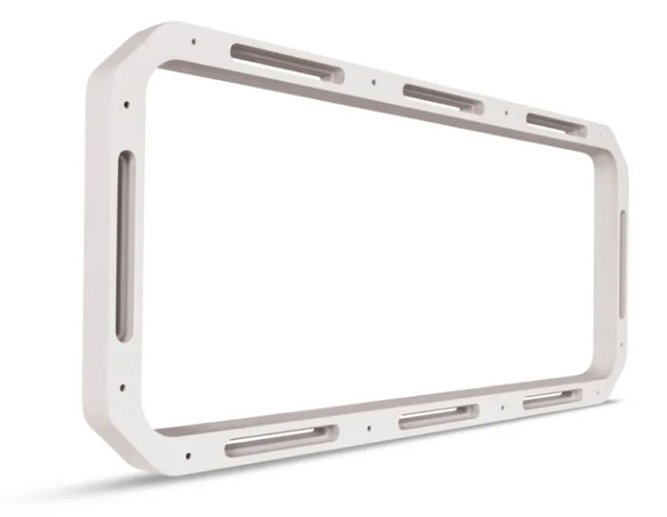Fusion 010-12588-00 sound-panel accessory mounting spacer, 22 mm, white rectangular frame with slots