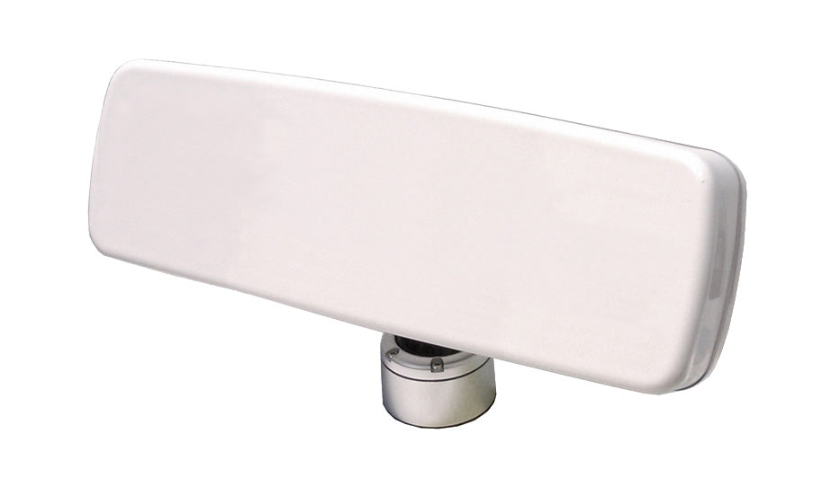 Scanstrut SPD-4XI-W white deck pod for a 4 inch instrument, angled face on a short round base, seen from the front